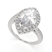 Paloma Marquise Cut Pave Halo Engagement Ring Setting - Nivetta